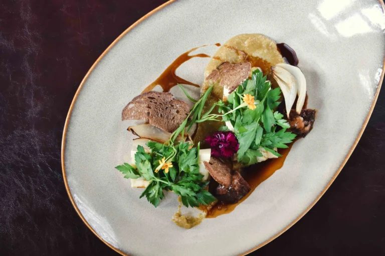 Modern Spanish dish from the UNA private dining menu